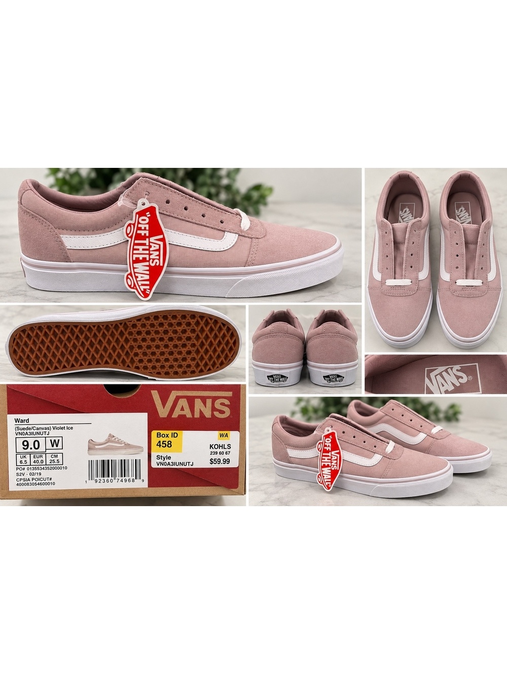 Vans Ward Women's Suede Sneakers in Violet Ice Size 9